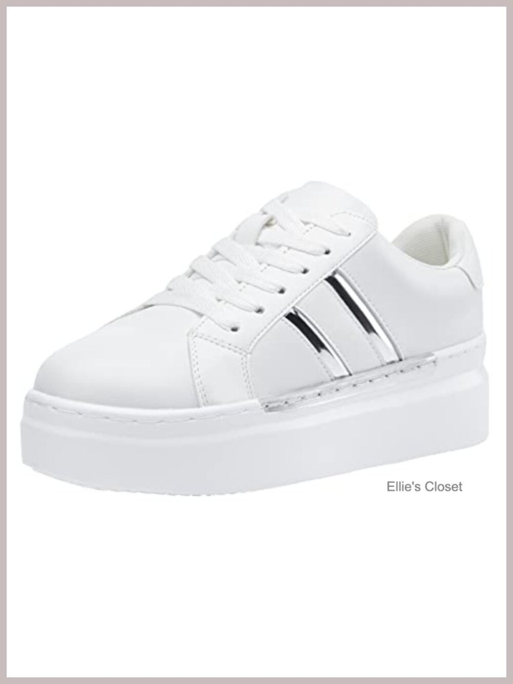 Women's Chunky Platform Sneakers Lace-Up Fashion Tennis Shoes Faux Leather